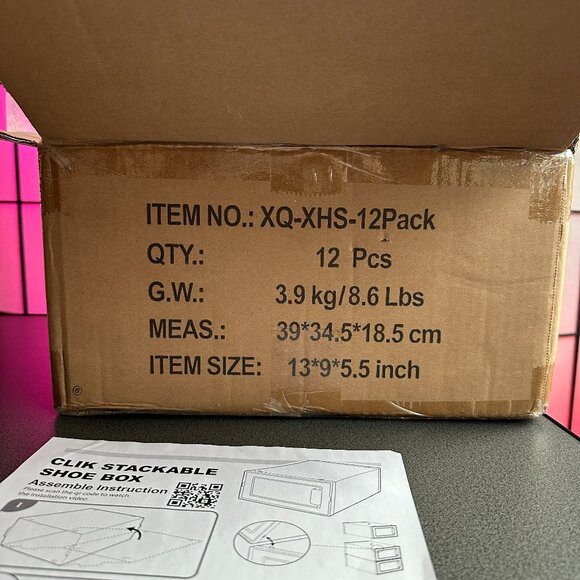 Clik Stackable Shoe Box Organizers – 12 Pack - Picture 2 of 4